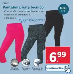 Lidl Crivit - pantalón pirata técnico oferta