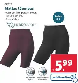 Lidl Crivit - mallas técnicas oferta