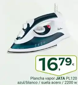 Supermercados Dani JATA Plancha vapor PL120 azul/blanco / suela acero / 2200 w oferta