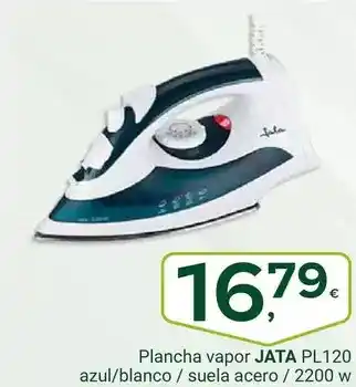 Supermercados Dani JATA Plancha vapor PL120 azul/blanco / suela acero / 2200 w oferta