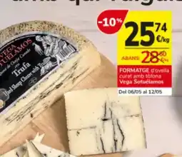 Consum Vega sotuelamos - formatge d'ovella curat amb fafona oferta