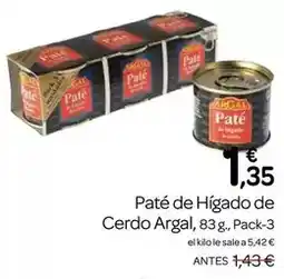Supermercados El Jamón Argal - pate de higado de cerdo oferta