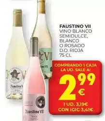 CashDiplo Faustino vii - vino blanco semidulce, blanco o rosado d.o. rioja oferta