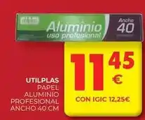 CashDiplo Utilplas - papel aluminio profesional ancho 40 cm oferta