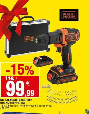 Bricoking Kit Taladro Percutor Bdchd18bafc-qw Black+decker oferta
