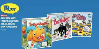 Costco Hasbro Juego Mesa Niños 1 Juego A Elegir Entre: Twister Quién Es Quién O Tragabolas oferta