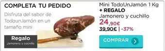 La tienda en casa Mini Todo Un Jamón 1kg + Regalo Jamonero Y Cuchillo oferta