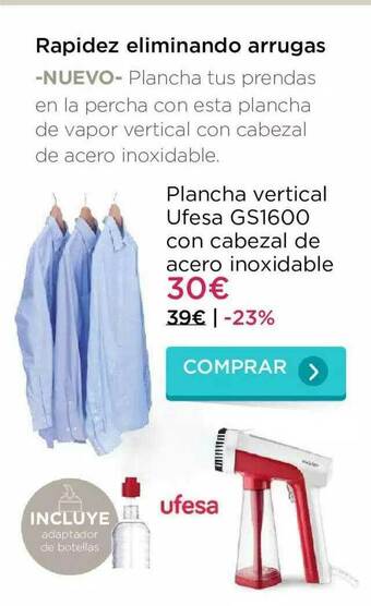 La tienda en casa Plancha Vertical Ufesa Gs1600 Con Cabezal De Acero Inoxidable oferta