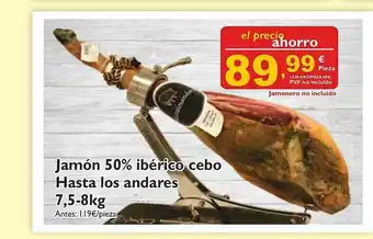 Supermercados La Despensa Jamón 50% Ibérico Cebo Hasta Los Andares 7.5-8kg oferta
