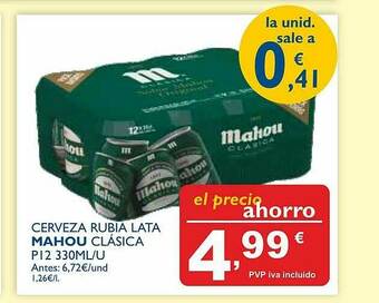 Supermercados La Despensa Cerveza Rubia Lata Mahou Clásica oferta