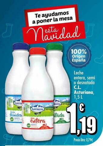Unide Supermercados Leche Entera Semi O Desnatada C.l. Asturiana oferta