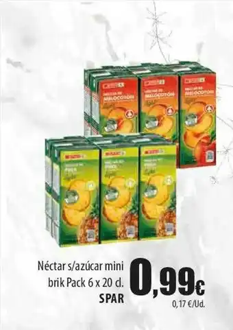 SPAR Lanzarote Néctar S Azúcar Mini Brik Pack 6 Spar oferta