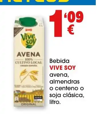 TOP Cash & Carry VIVE SOY Bebida avena almendras o centeno o soja clasica oferta