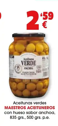 TOP Cash & Carry MAESTROS ACEITUNEROS Aceitunas verdes con hueso sabor anchoa oferta