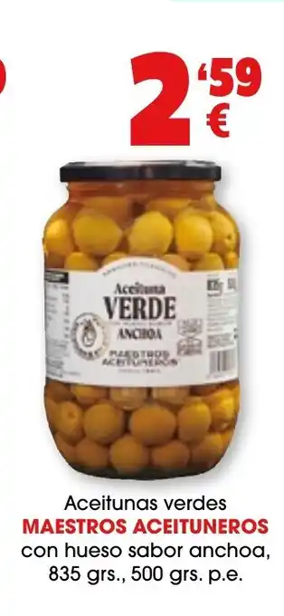 TOP Cash & Carry MAESTROS ACEITUNEROS Aceitunas verdes con hueso sabor anchoa oferta