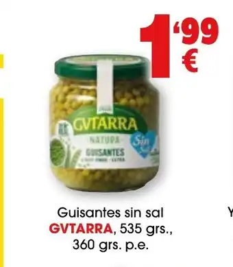 TOP Cash & Carry GVTARRA Guisantes sin sal oferta