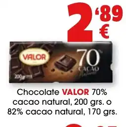 TOP Cash & Carry VALOR Chocolate 70% cacao natural oferta