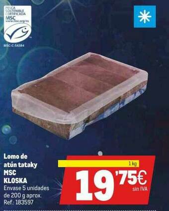 Makro Lomo De Atún Tataky Msc Kloska oferta