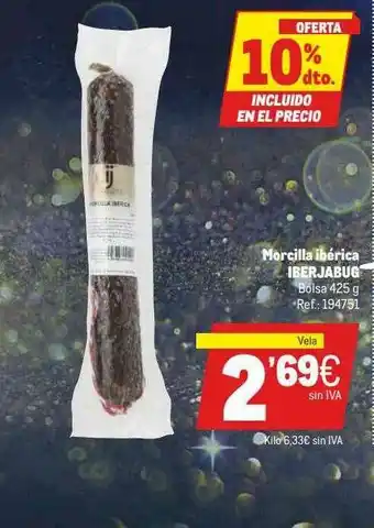 Makro 10% Dto. Morcilla Ibérica Iberjabug oferta