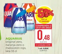 SPAR Gran Canaria AQUARIUS original zero, naranja zero o melocotón rojo oferta