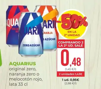 SPAR Gran Canaria AQUARIUS original zero, naranja zero o melocotón rojo oferta