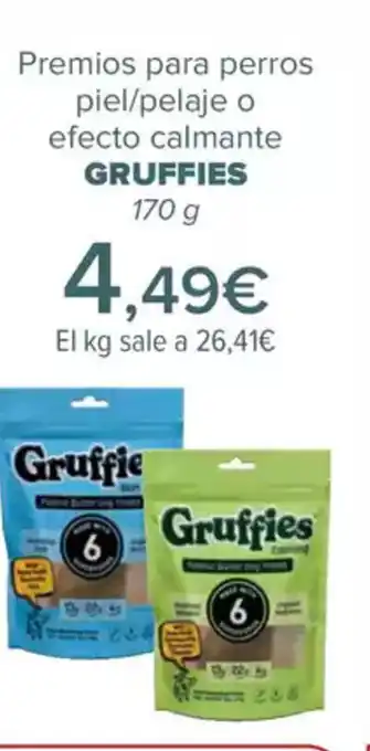 Carrefour GRUFFIES Premios para perros piel/pelaje o efecto calmante oferta