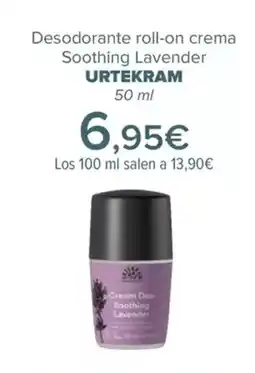 Carrefour URTEKRAM Desodorante roll-on crema Soothing Lavender oferta