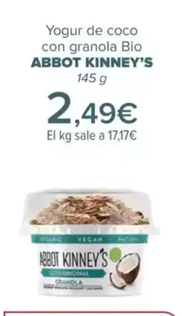 Carrefour ABBOT KINNEY'S Yogur de coco con granola Bio oferta