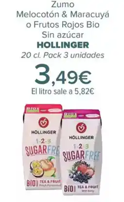 Carrefour HOLLINGER Zumo Melocotón & Maracuyá o Frutos Rojos Bio oferta