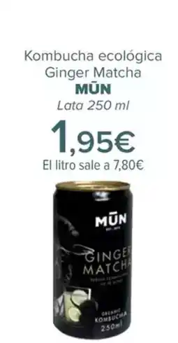 Carrefour MŪN Kombucha ecológica Ginger Matcha oferta