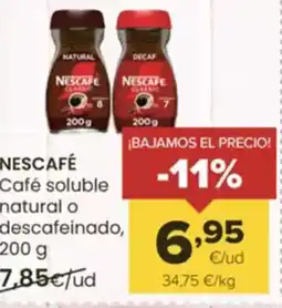 Autoservicios Familia NESCAFÉ Café soluble natural o descafeinado oferta