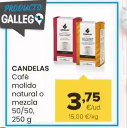 Autoservicios Familia CANDELAS Café molido natural o mezcla 50/50 oferta