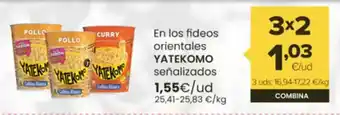 Autoservicios Familia YATEKOMO En los fideos orientales oferta