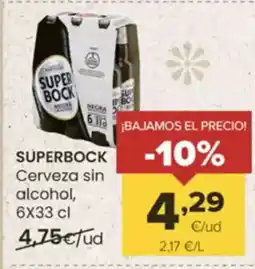 Autoservicios Familia SUPER BOCK Cerveza sin alcohol oferta