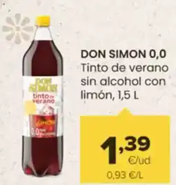 Autoservicios Familia DON SIMON 0,0 Tinto de verano sin alcohol con limón oferta
