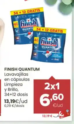 Autoservicios Familia FINISH QUANTUM Lavavajillas en cápsulas Limpieza y Brillo oferta