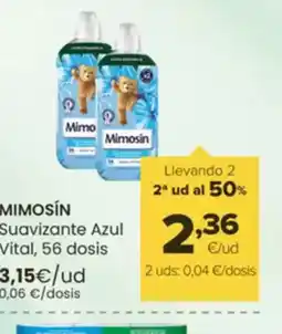 Autoservicios Familia MIMOSÍN Suavizante Azul Vital, 56 dosis oferta