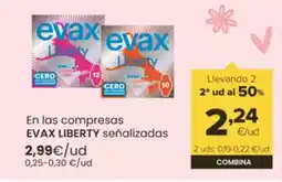 Autoservicios Familia EVAX LIBERTY En las compresas oferta