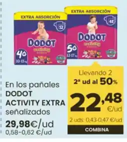 Autoservicios Familia DODOT ACTIVITY EXTRA En los pañales oferta