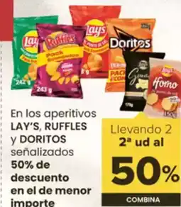 Autoservicios Familia LAY'S, RUFFLES Y DORITOS En los aperitivos oferta