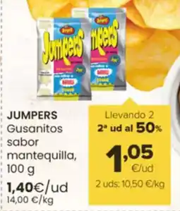 Autoservicios Familia JUMPERS Gusanitos sabor mantequilla oferta