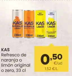 Autoservicios Familia KAS Refresco de naranja o limón original o zero oferta