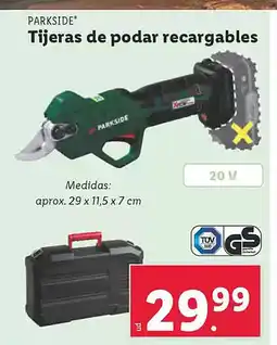 Lidl PARKSIDE Tijeras de podar recargables oferta