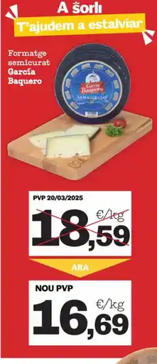 Sorli GARCIA BAQUERO Formatge semicurat oferta