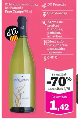 Sorli PERE CAMPS Vi blanc chardonnay Pere Camps oferta