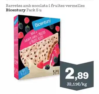 Sorli BICENTURY Barretes amb xocolata i fruites vermelles oferta