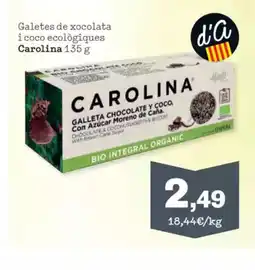 Sorli CAROLINA Galetes de xocolata i coco ecològiques oferta
