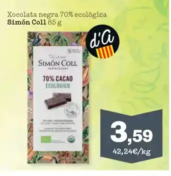 Sorli Xocolata negra 70% ecològica oferta