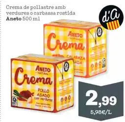 Sorli ANETO Crema de pollastre amb verdures o carbassa rostida oferta