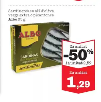 Sorli ALBO Sardinetes en oli d'oliva verge extra o picantones oferta